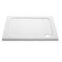800x800mm White Acrylic Capped Stone Resin Square Shower Tray - Pearl