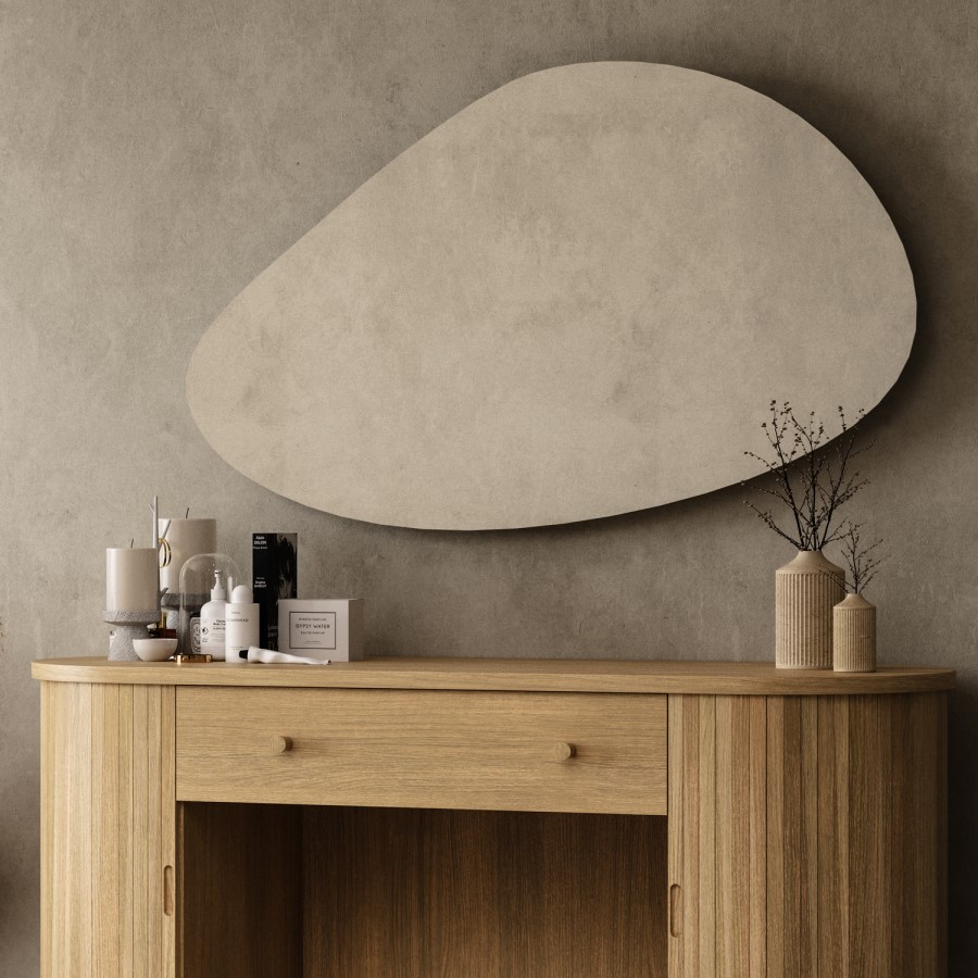 Pebble Backlit Wall Mirror with Battery Operated Lights 60x 100cm- Apollo