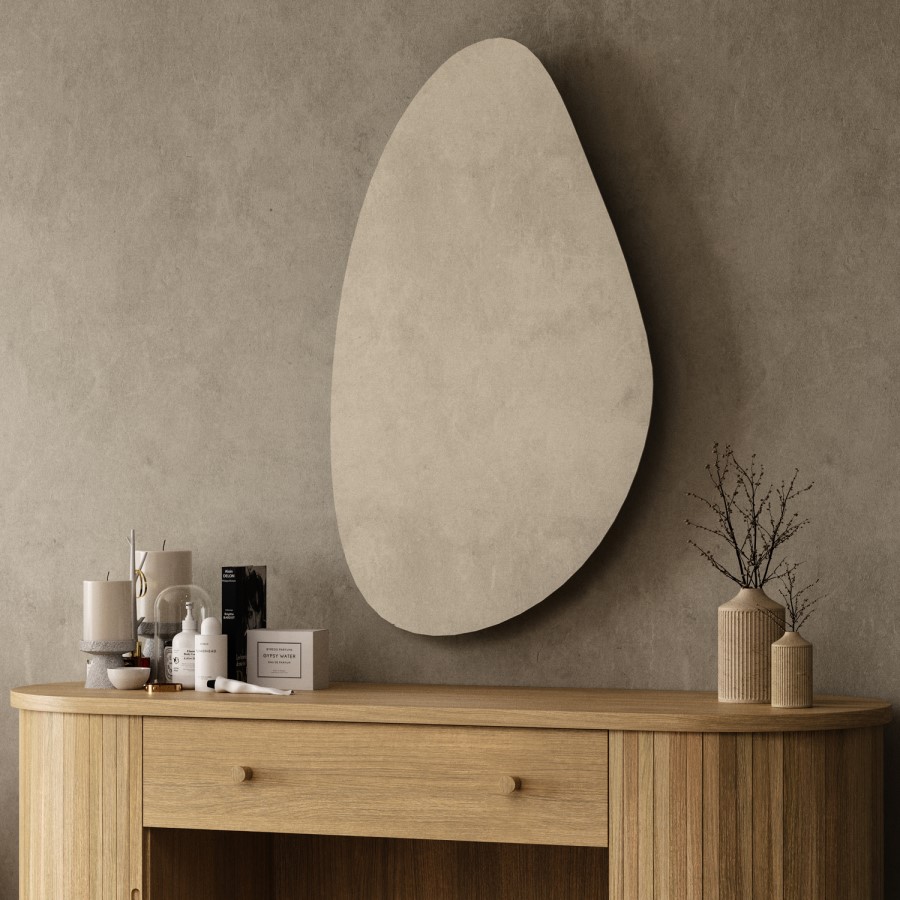 Pebble Backlit Wall Mirror with Battery Operated Lights 50 x 80cm - Apollo