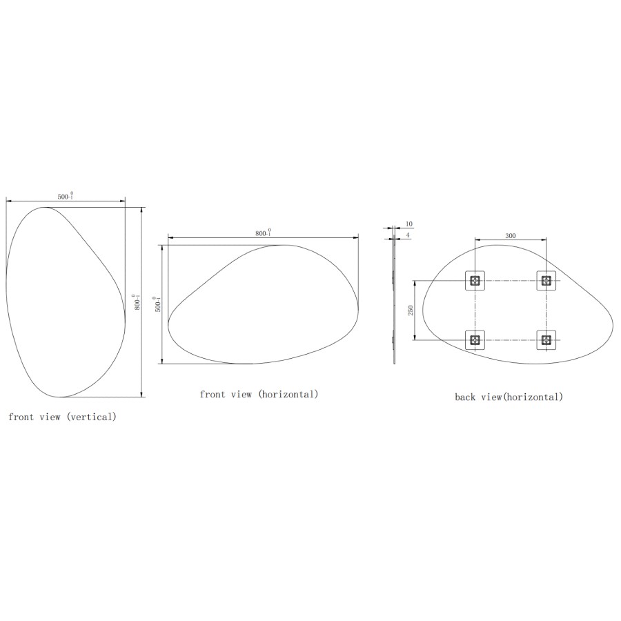 Pebble Frameless Wall Mirror 50cm x 80cm - Apollo