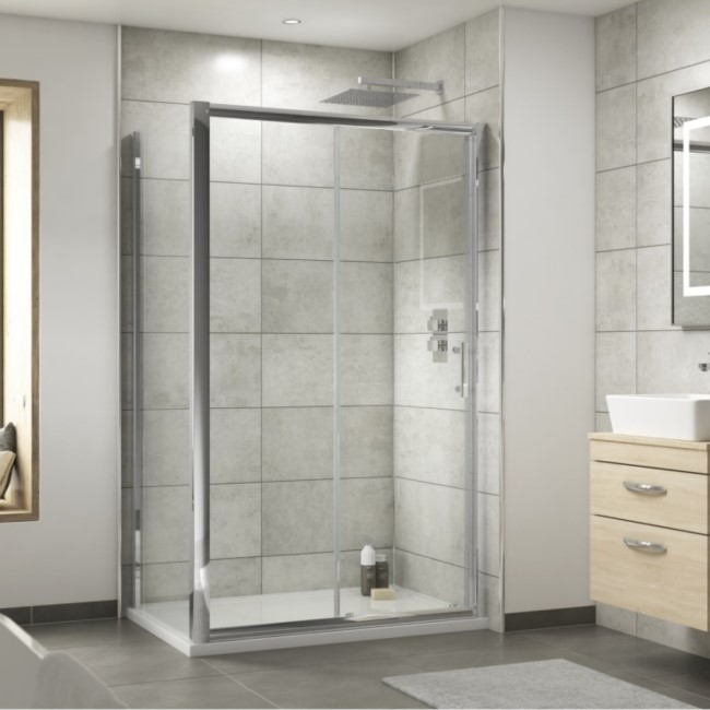1100 x 900mm Sliding Shower Enclosure - 6mm Glass - Fiji