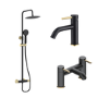 2 Tone Tap Pack with Basin Mixer, Bath Mixer & Shower Arissa