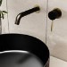 Black & Brass Wall Mounted Basin Mixer Tap - Arissa