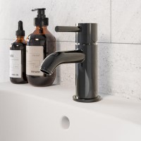Black Chrome Cloakroom Mono Basin Mixer Tap - Arissa