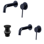 Arissa Black Chrome Wall Mounted Basin Tap with Slotted Waste & Wall Mounted Bath Tap