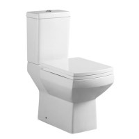 Square Close Coupled Toilet with Soft Close Seat