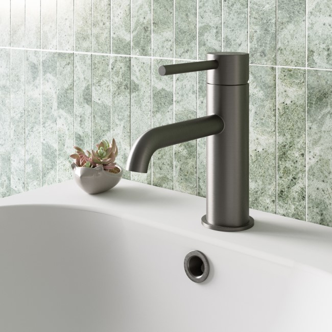 Gunmetal Grey Shower Bath and Basin Tap Set - Arissa