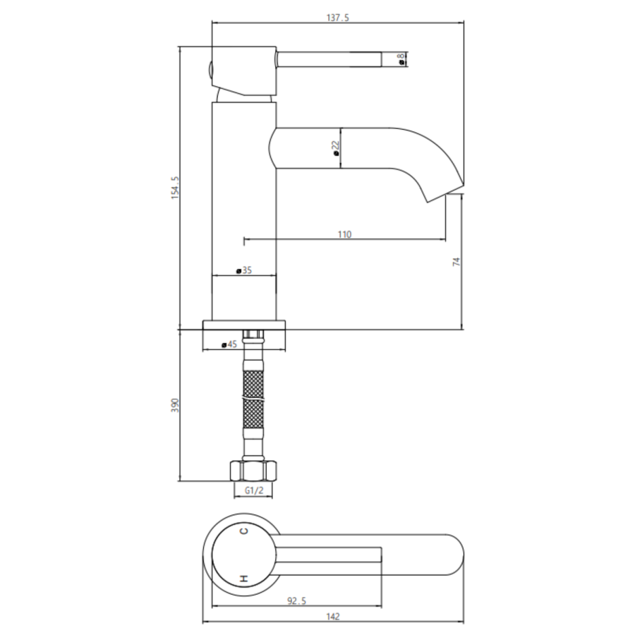 Gunmetal Grey Shower Bath and Basin Tap Set - Arissa