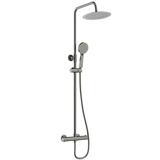 Gunmetal Grey Shower Bath and Basin Tap Set - Arissa