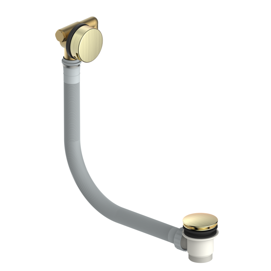 Brushed Brass Overflow Bath Filler Thermostatic Mixer Shower Set - Arissa