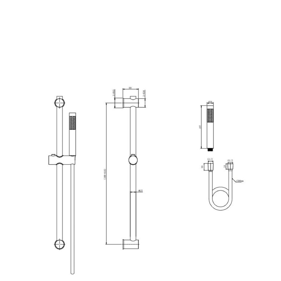 Grade A1 - Brushed Brass Dual Outlet Wall Mounted Thermostatic Mixer Shower with Hand Shower & Diverter - Arissa