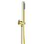 Brushed Brass 2 Outlet Wall Mounted Thermostatic Mixer Shower Set With Hose - Arissa	