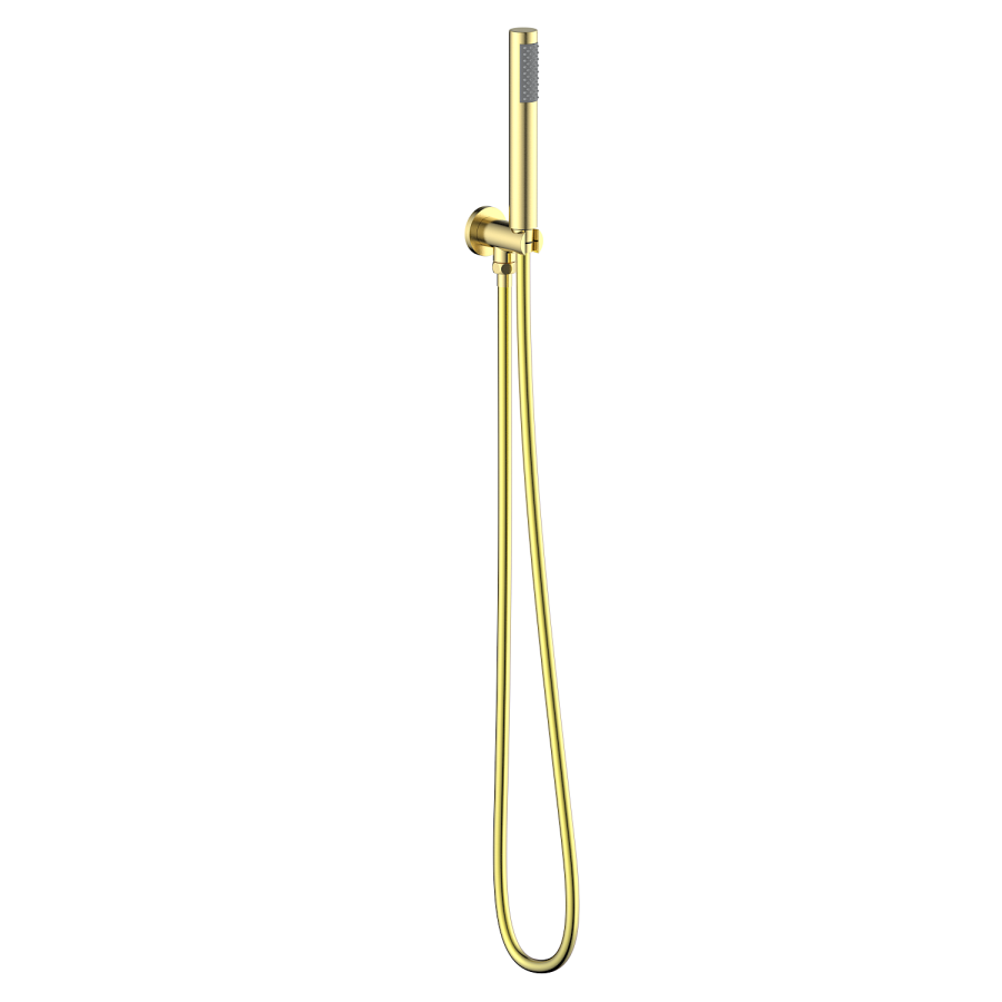 Brushed Brass 2 Outlet Wall Mounted Thermostatic Mixer Shower Set With Hose - Arissa	