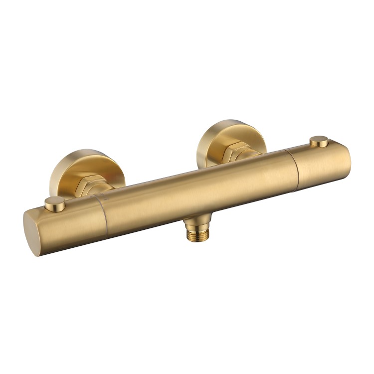 Brushed Brass Thermostatic Mixer Shower Set with Hand Shower  - Arissa