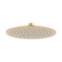 Brushed Brass 2 Outlet Thermostatic Bath Mixer Shower Set With 250mm Wall Mounted Shower Head and Bath Filler Spout - Arissa