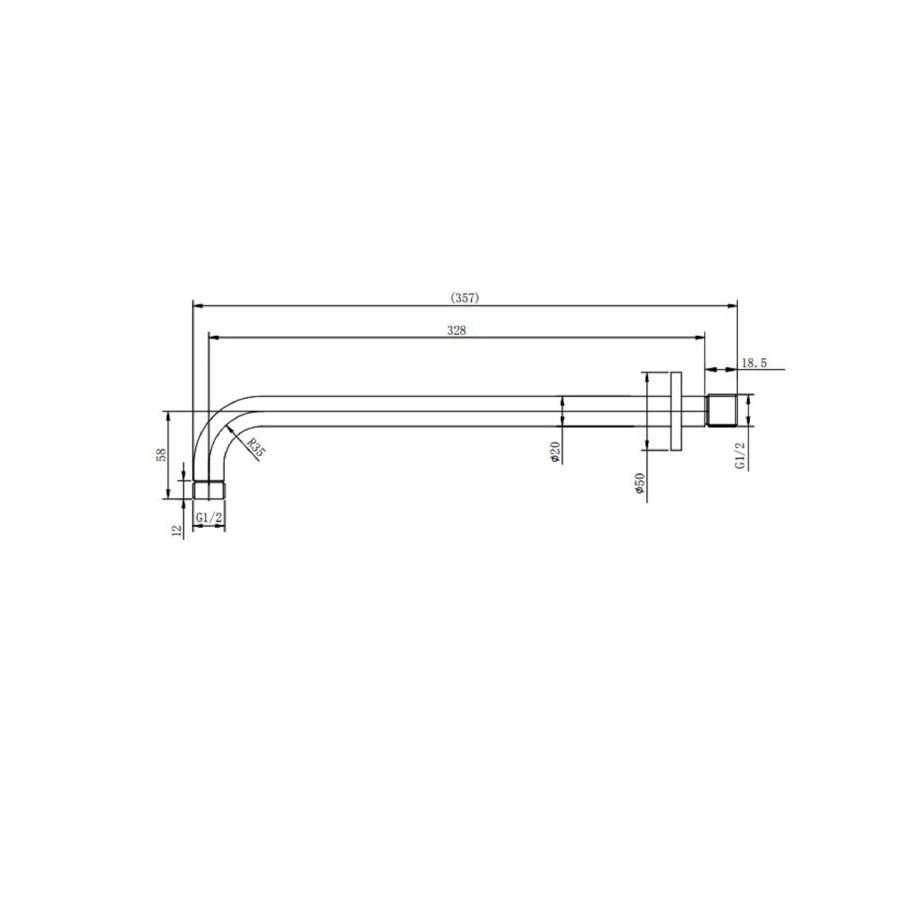 Brushed Brass 2 Outlet Thermostatic Bath Mixer Shower Set With 250mm Wall Mounted Shower Head and Bath Filler Spout - Arissa