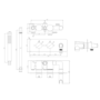 Brushed Brass 2 Outlet Thermostatic Bath Mixer Shower Set With Hand Shower & Square Bath Filler Spout - Zana