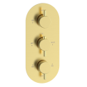 ARIBB3OV Brushed Brass 3 Outlet Triple Handle Thermostatic Concealed Shower Valve - Arissa