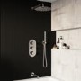 Chrome Dual Outlet Wall Mounted Mixer Shower Set With Hand Shower and Pencil Bath Filler Spout - Arissa