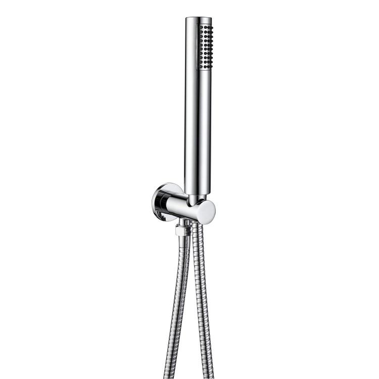 Chrome Dual Outlet Wall Mounted Mixer Shower Set With Hand Shower and Pencil Bath Filler Spout - Arissa