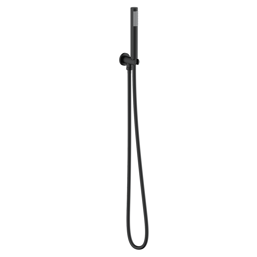Black 2 Outlet Thermostatic Bath Mixer Shower Set With Hand Shower and Bath Filler Spout - Arissa