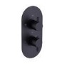 Black 2 Outlet Wall Mounted Thermostatic Mixer Shower Set with Hand Shower and Wall Bracket - Arissa