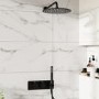 Black 2 Outlet Thermostatic Mixer Shower Set With 250mm Wall Mounted Shower Head and Hand Shower - Arissa