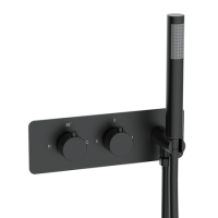 Black 2 Outlet Concealed Thermostatic Shower Valve with Hand Shower - Arissa 