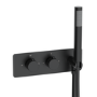 Black 2 Outlet Concealed Thermostatic Shower Valve with Hand Shower - Arissa 