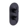 Matt Black Triple Outlet Wall Mounted Thermostatic Mixer Shower Set With Hand Shower and Bath Filler Spout - Arissa