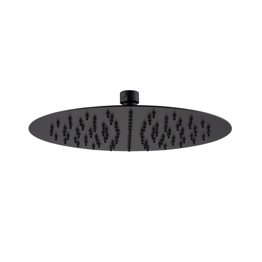 Matt Black 2 Outlet Wall Mounted Thermostatic Mixer Shower Set With Hose - Arissa