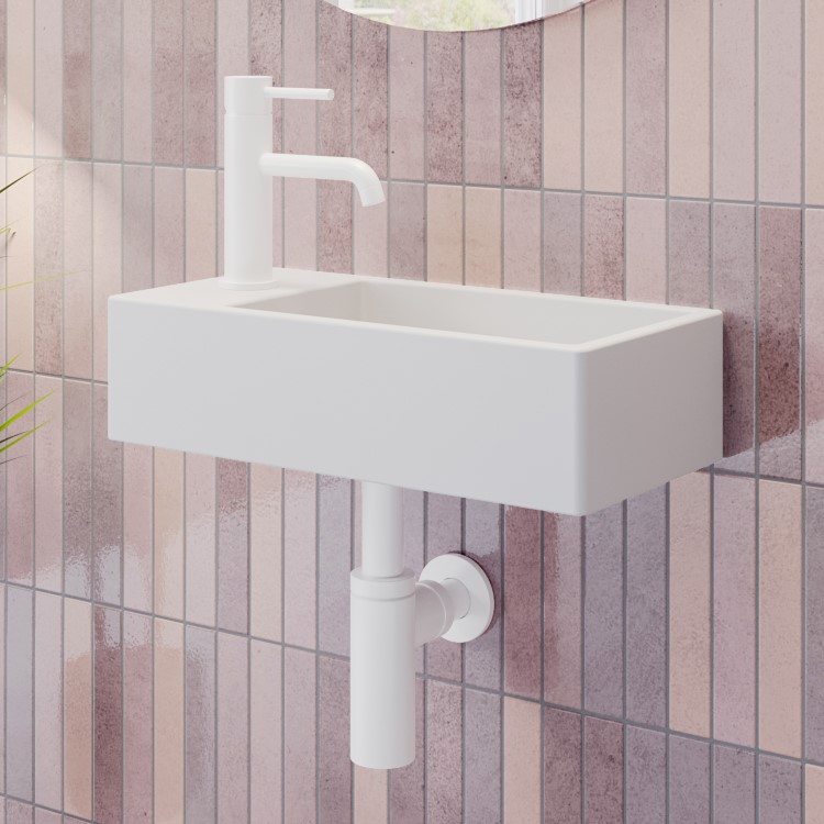 White Mono Basin Mixer Tap - Arissa