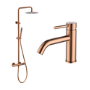 Brushed Bronze Shower & Basin Mixer Tap Set - Arissa