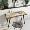 Arno Industrial Dressing Table with Parquet Solid Mango Wood Top 