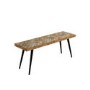 Herringbone Mango Wood Dining Table with 2 Matching Benches & 2 Beige Fabric Dining Chairs - Arno