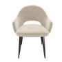 Herringbone Dining Table with 4 Beige Fabric Dining Chairs - Arno