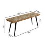Large Solid Wood Herringbone Hallway Bench - Arno