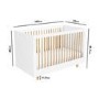 White and Wood Nursery Furniture 3-Piece Set including Cot Bed Changing Table and Wardrobe - Astelle