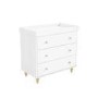 White and Wood Nursery Furniture 3-Piece Set including Cot Bed Changing Table and Wardrobe - Astelle