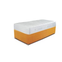 Sleepeezee Single Divan Bed in Tweed Mustard with Cooler Pinnacle 1000 Mattress