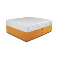 Sleepeezee Double Divan Bed in Tweed Mustard with Cooler Pinnacle 1000 Mattress