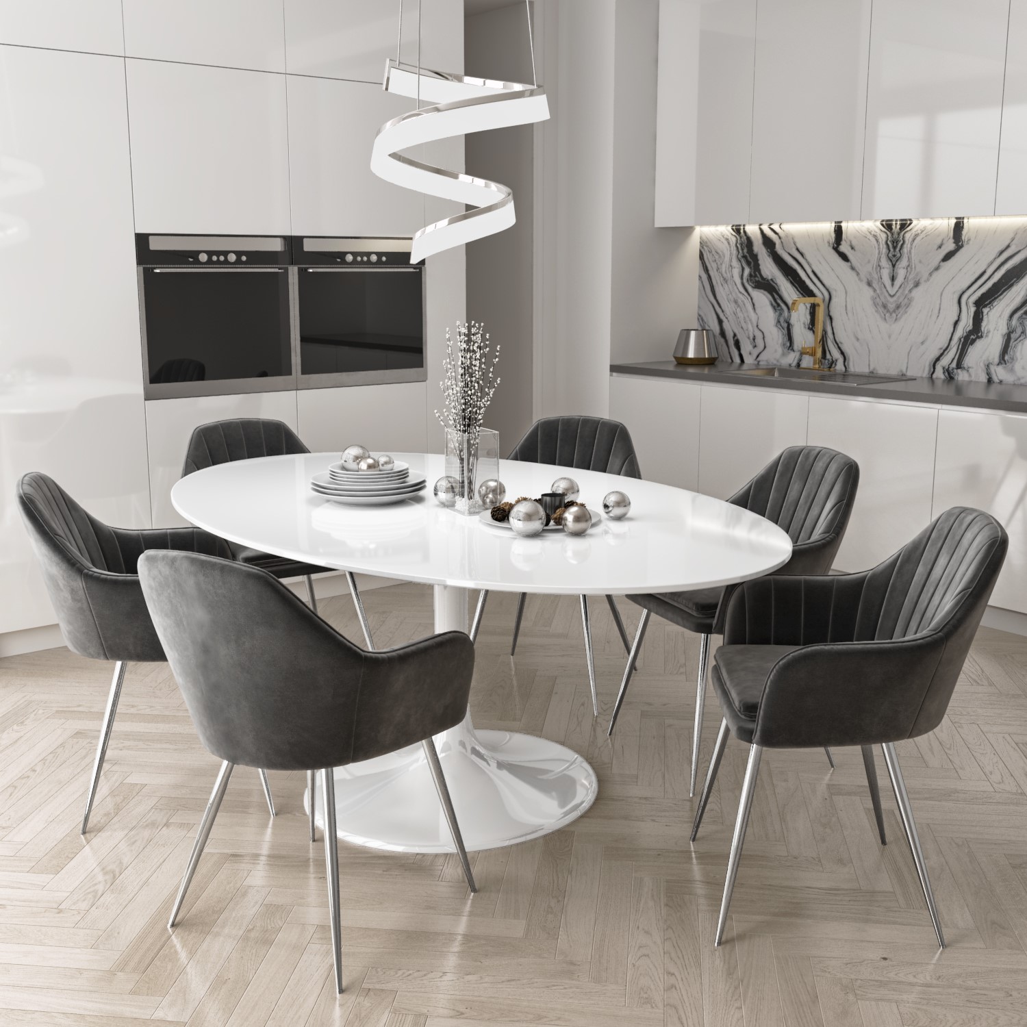 Oval Glass Dining Table 6 Chairs at Walter Belin blog