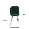 GRADE A1 - Set of 2 Dark Green Velvet Dining Chairs with Gold Legs - Jenna