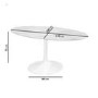 Aura White Marble Oval Dining Table with 6 Grey Velvet Chairs