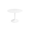 Aura White Round High Gloss Dining Table with 4 Dark Green Velvet Dining Chairs