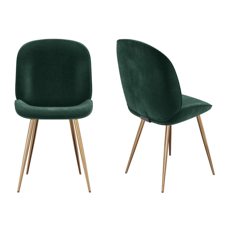 Aura White Round High Gloss Dining Table with 4 Dark Green Velvet Dining Chairs