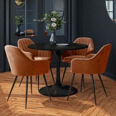 Round Dining Tables Chairs Furniture123, Small Round Black Dining Table And 4 Chairs Set