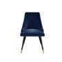 Aura Black Round High Gloss Dining Table with 4 Maddy Navy Dining Chairs