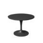 Aura Black Round High Gloss Dining Table with 4 Maddy Navy Dining Chairs
