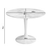 Aura Round White High Gloss Marble Dining Table with 4 Jenna Green Velvet Chairs with Gold Legs